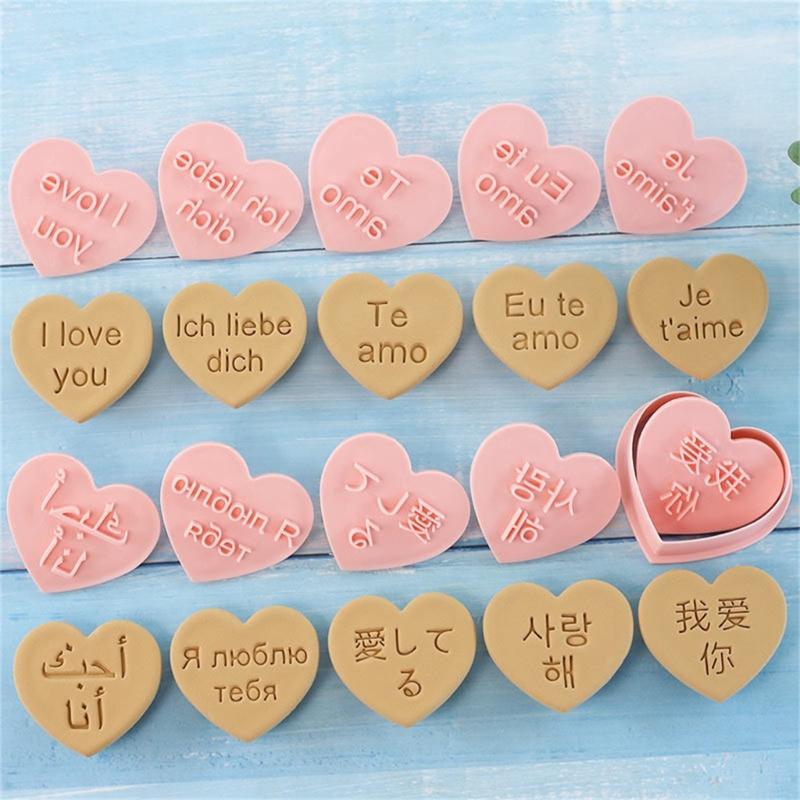 Pack Of 10 Language I Love You Cookie Molds Diverse Language Love You Cookie Cutters Treat Mould For Handmade Sweet