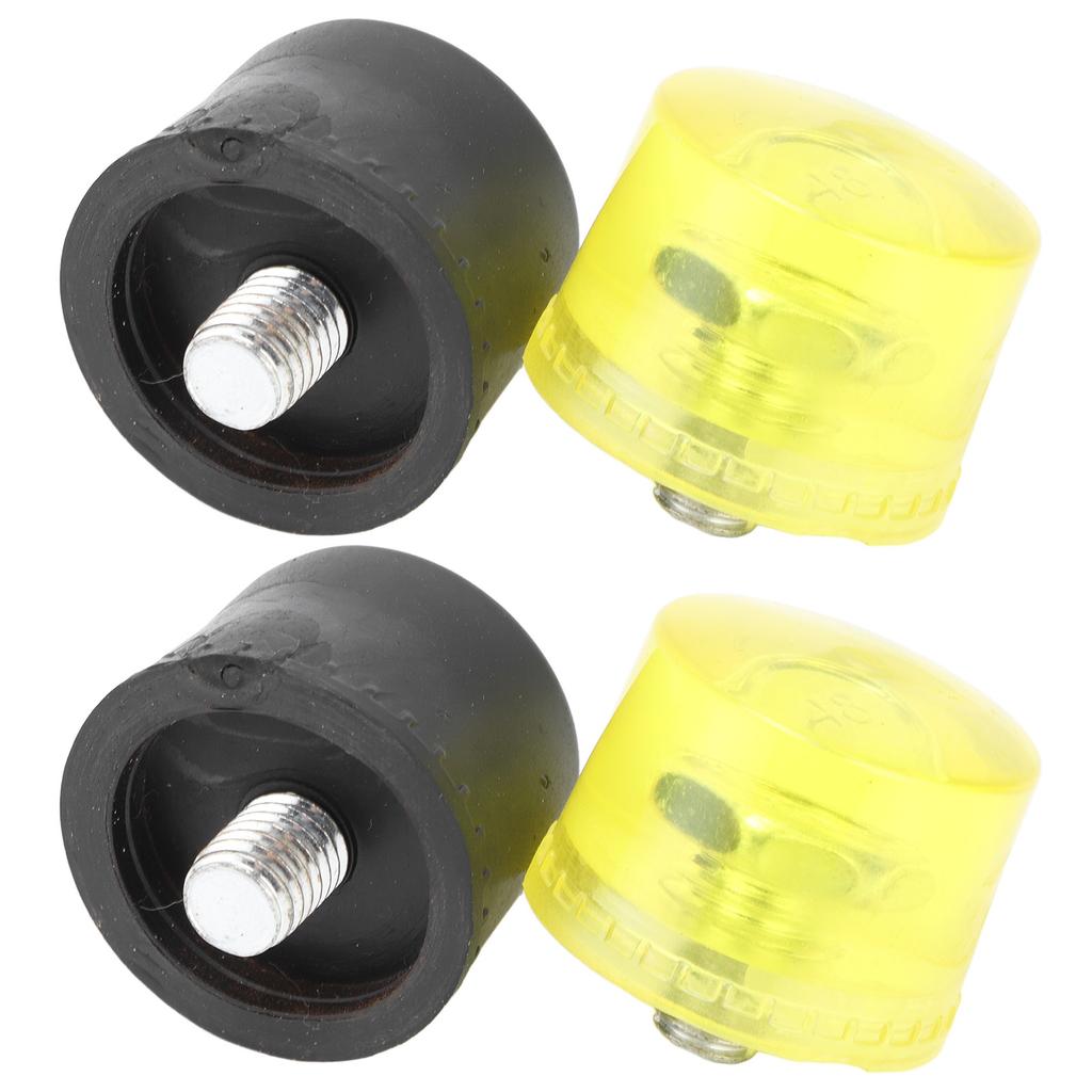 2 Set Rubber Striking Head Hammer Replacement Tips Set Mallet Accessories Yellow BlackDia 40mm