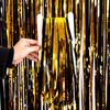 Birthday Party Decorations Backdrop Curtains Glitter Black Gold Tinsel Fringe Foil Curtain Background Wedding Adult Anniversary