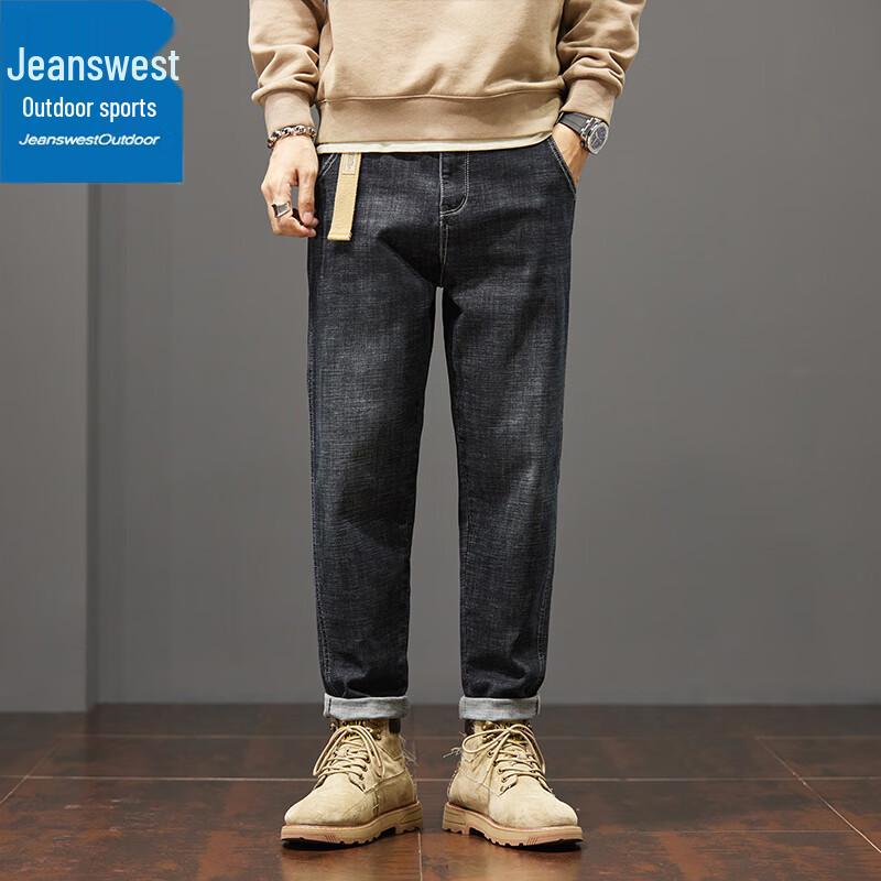 Jeanswest Men's American Retro Straight-Leg Outdoor Casual Denim Pants