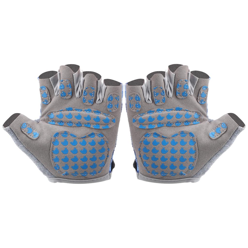 NonSlip Blue Half Finger Cycling Children S Gloves Fitness Riding Protective Equipment(XXS )