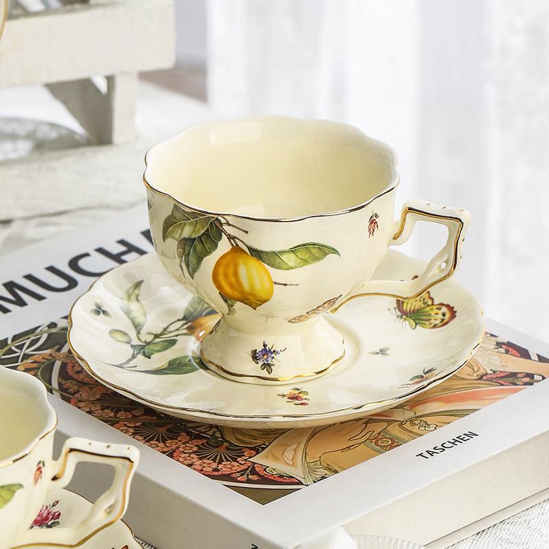 Vintage Ceramic Tea Set: British & French Style Coffee Cup and Saucer