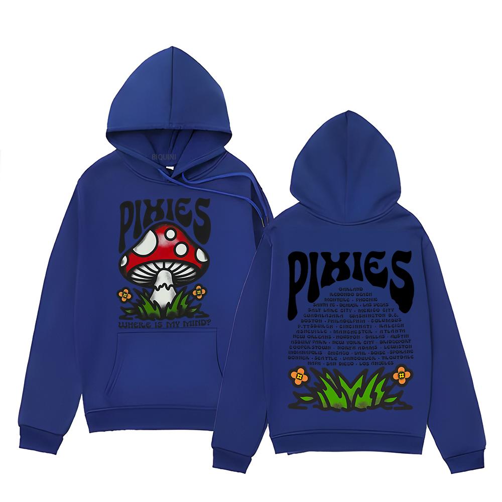 Vintage Hoodie Pixies Mind Shroom Sweatshirt Unisex Versatile Clothing Y2K High Street Pullovers Hooded Where Is My Mind