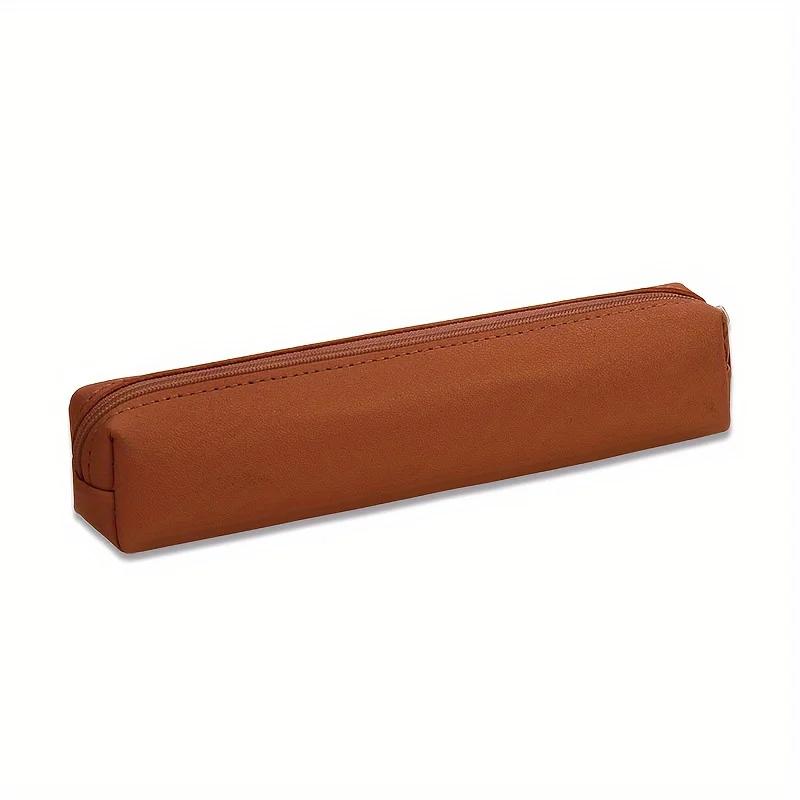 

Mini Pencil Case Makeup Bag Premium Faux Leather Pencil Case The Perfect Combination of Fashion and Function коричневий