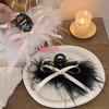 Super fairy temperament bow feather grab clip large fluffy hairpin 2025 new simple hair accessories