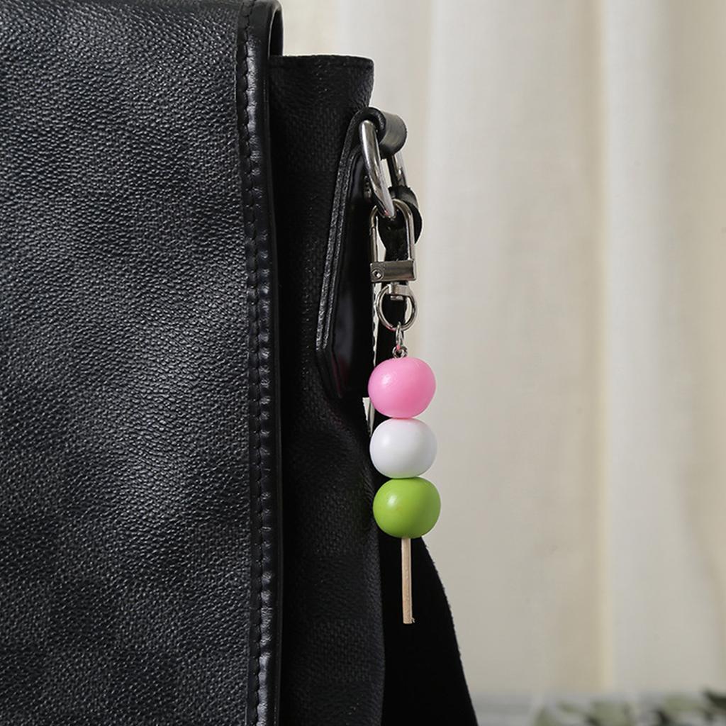 Colorful Acrylic Keychain Simulated Meatball String Keyring Unique Food Model Bag Charm Decoration Key Chain Attachment