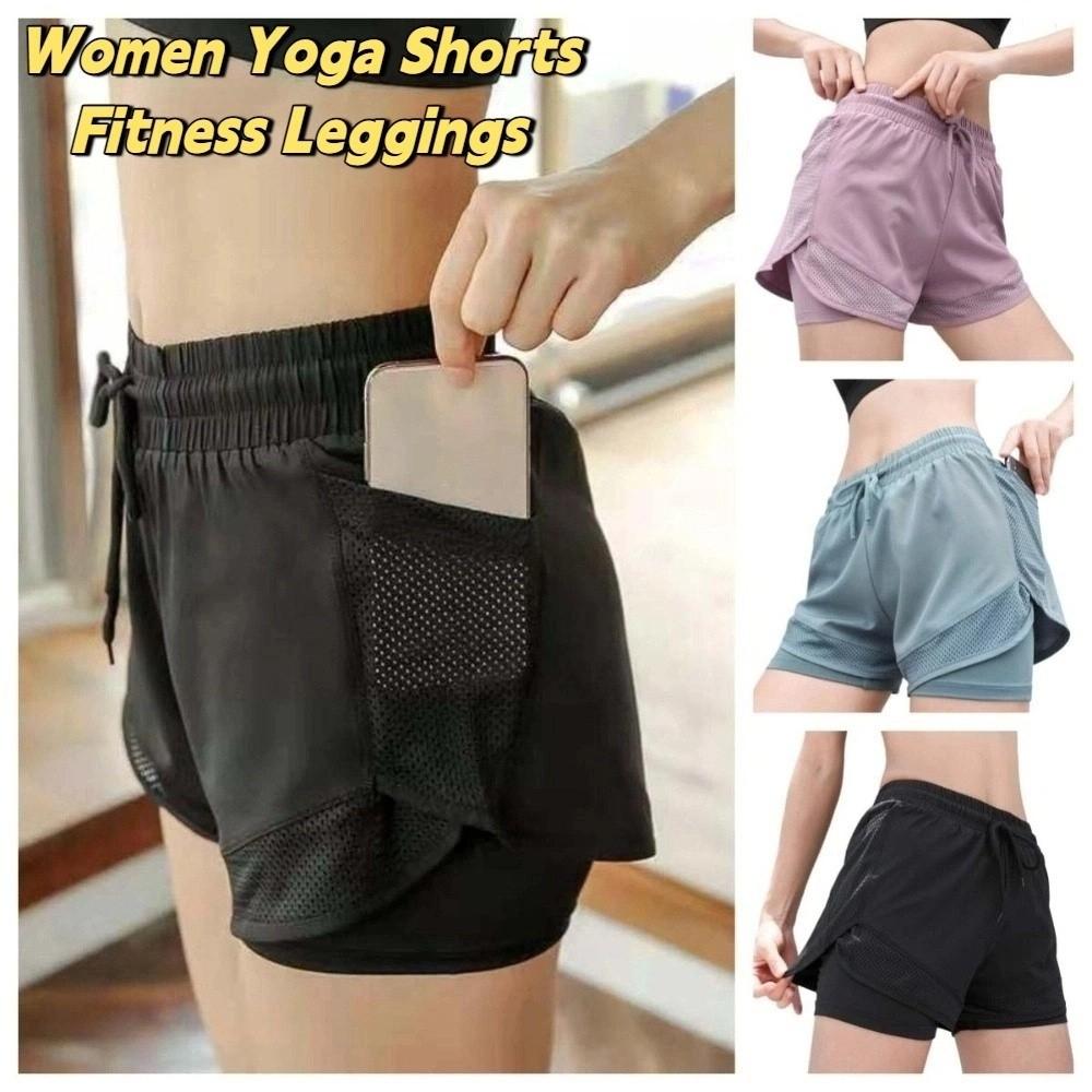 Loose Fitness Leggings Mesh Women's Sportswear Breathable Women Yoga Shorts  Female