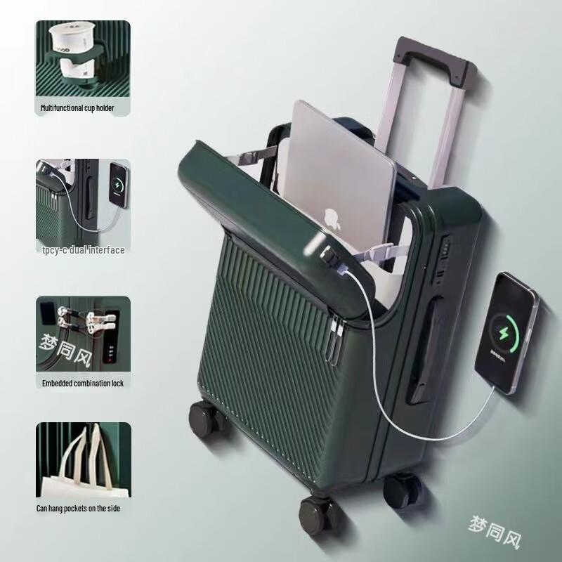 OEING Multifunctional Front-Open Travel Suitcase 28 inch