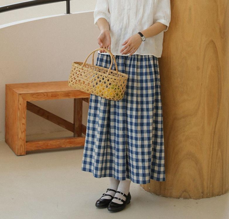 

Летние модели знают литературу и искусство, блузка с плиссированными рукавами три четверти и воротником-стойкой «Сяоцин» для женщин L