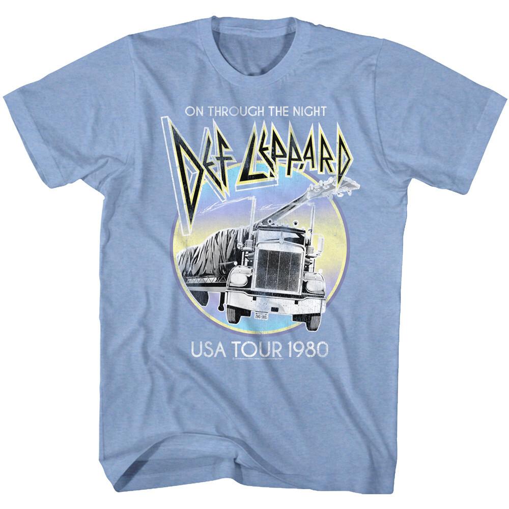 Def Leppard On Through The Night USA Tour 1980 Men T Shirt Band Merch L