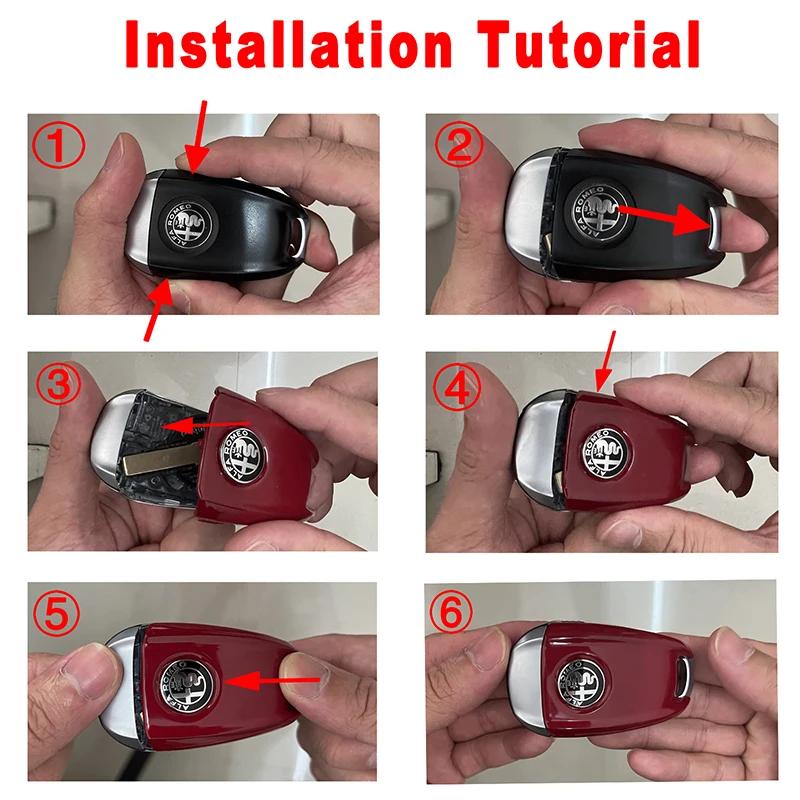 Car Key Cover Replacement Key Case Alfa Romeo Giulia Stelvio Tonale Carbon Fiber StyleY