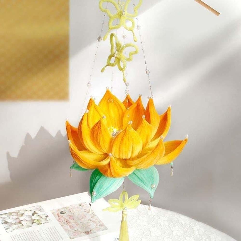 Handmade Flower Lamp Luminous Handheld Light Chinese Lantern Lotus Lantern  Children Gift