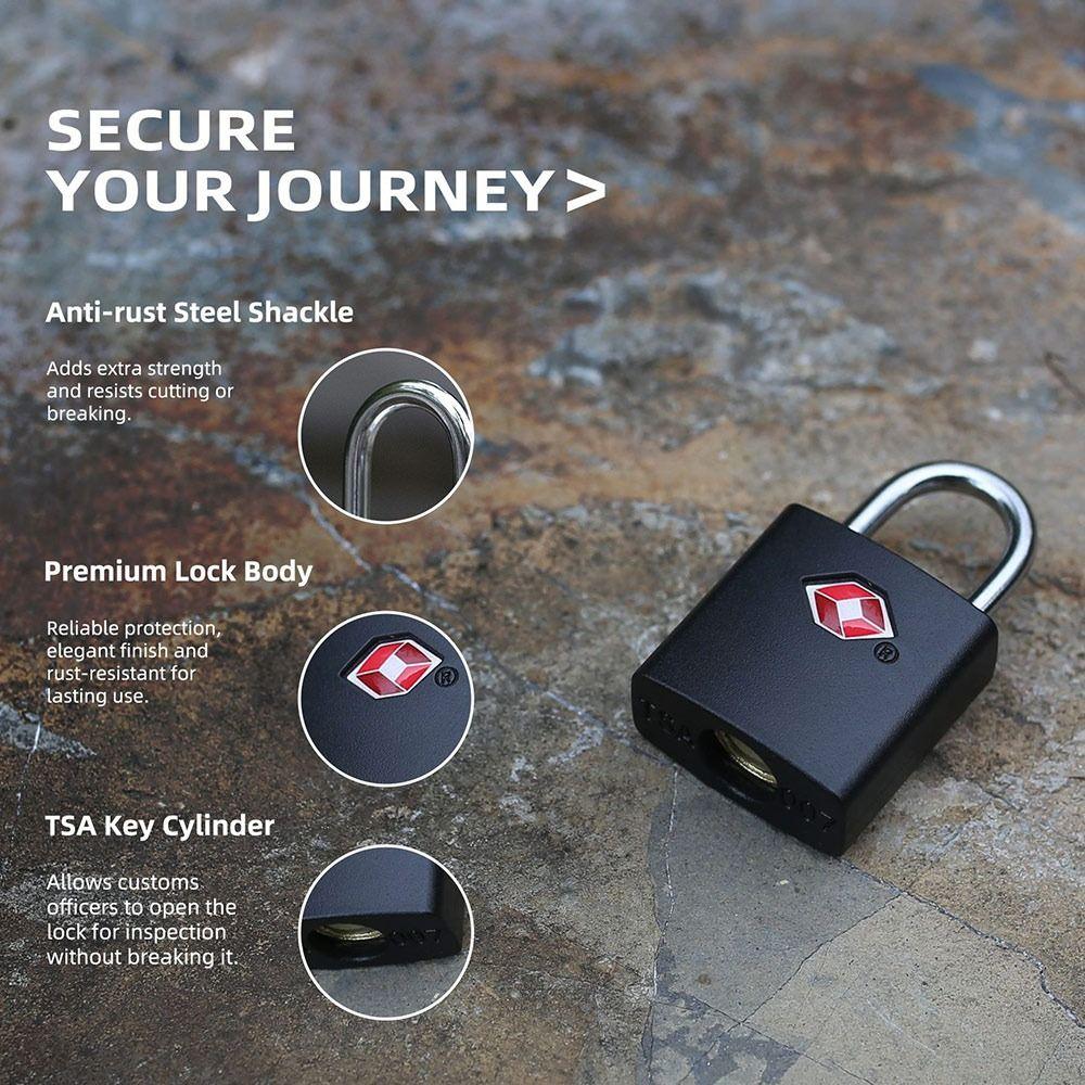 Zinc Alloy Luggage Lock Mini Security Padlock Portable Cabinet Lock for Travel