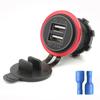 Waterproof DC 2.A Motorcycle Boat Car Dual USB Charger LED Power Adapter For Mobile Phone Tablet