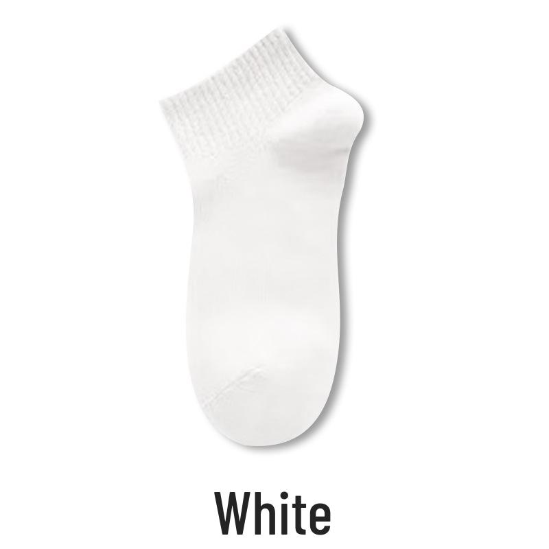 Women's Solid Color Cotton Short Socks - Breathable, Sweat-Absorbent, Odor-Resistant, Trendy Low-Cut Design for Autumn and Winter.