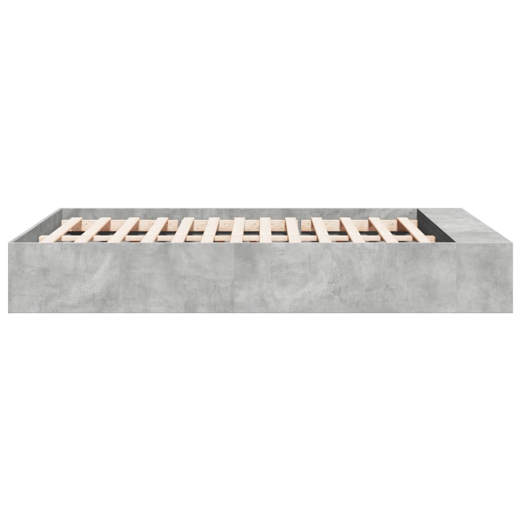 Bed Frame Concrete Grey 135x190 cm Particleboard