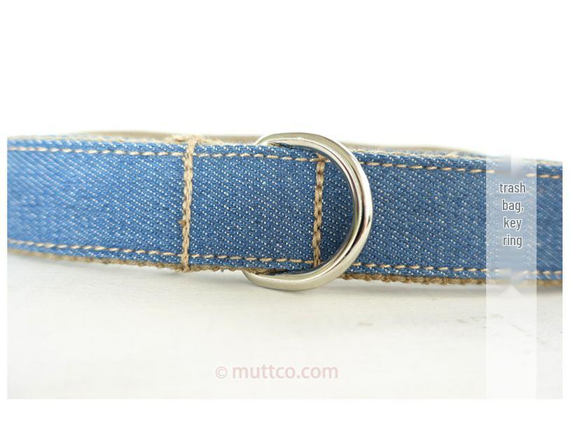 Custom Brown Denim Dog Leash and Collar Set