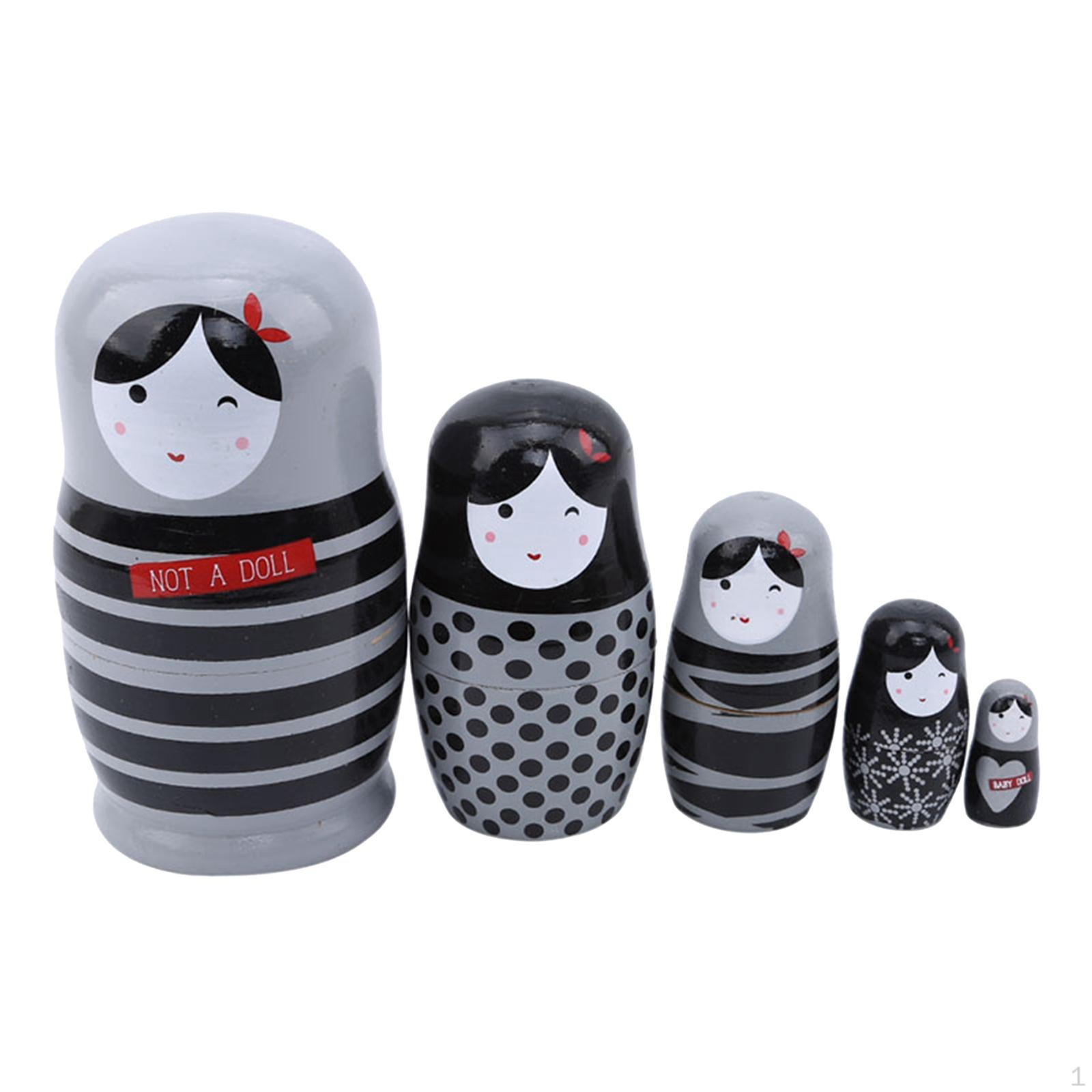 

Набор из 5 шт., деревянные штабелируемые игрушки для девочек, матрешки, русские матрешки для девочек и мальчиков, ручная работа