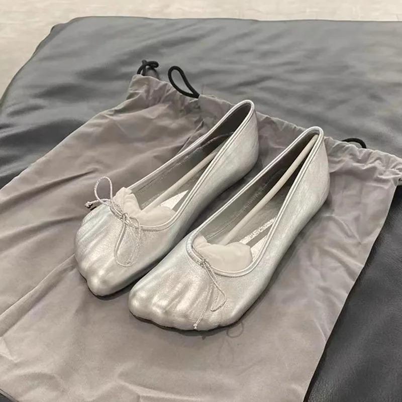 2025 Scarpe da Ballo Piatte in Vera Pelle di Lusso da Donna Primavera ed Estate Scarpe Comode con Suola Morbida per Ballare Scarpe Casual Leggere