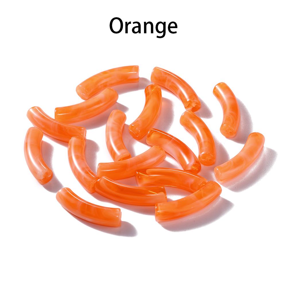 10pcs/lot 10*33mm Acrylic Beads Curved Tube Multicolor Loose Spacer Beads For Necklace Bracelets DIY Jewelry Making Accessories