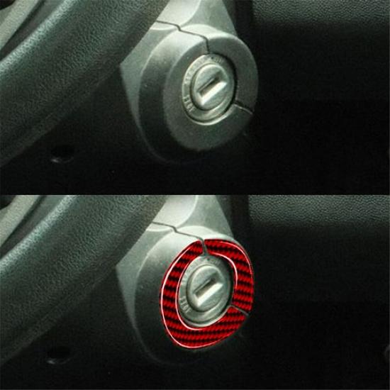 Red Carbon Fiber Ignition Switch Frame Cover Trim For RAM ProMaster/Fiat Ducato