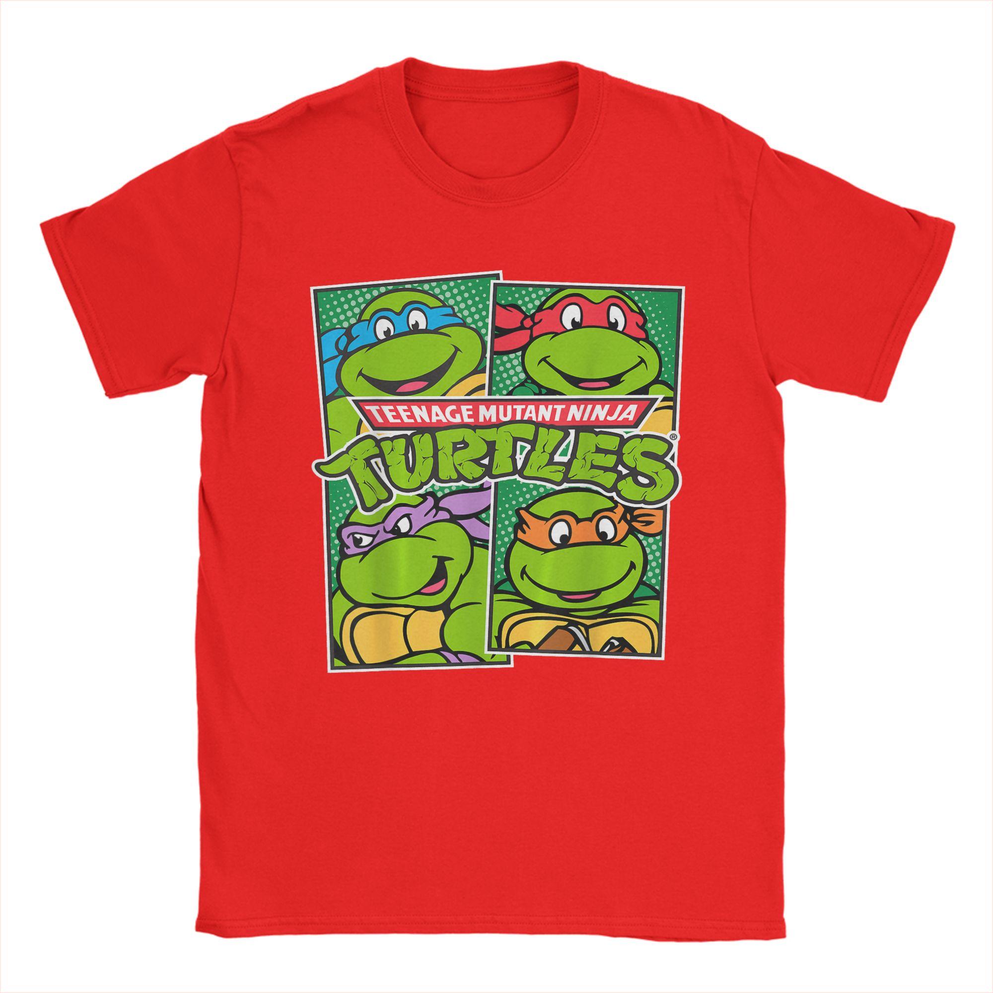 

Mens TShirt Ninja Turtles Paneled Characters Vintage Pure Cotton Tee Shirt Short Sleeve T Shirts Crew Neck Clothes Gift Idea M