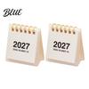 Gold Twin Binding Desk Calendar Mini 2026-2027, Oct 2026 To Dec 2027 Standing Flip Small Artistic Office Stationery Supplies Calendar, 14 Monthly
