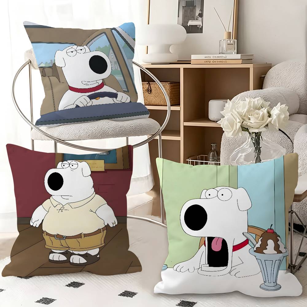 1pc Cartoon Dog F-Family Guy Pillow Case Fashion Square Pillowcase Bedroom Sofa Room Ins Decoration Leisure