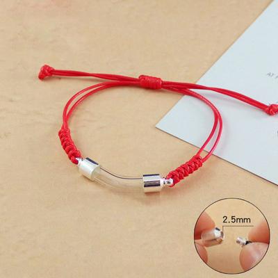 Glass Elbow Bracelet Open Cinnabar Bottle Empty Bottle Bracelet Handmade Hand Woven Rope Glass Bend Bracelet