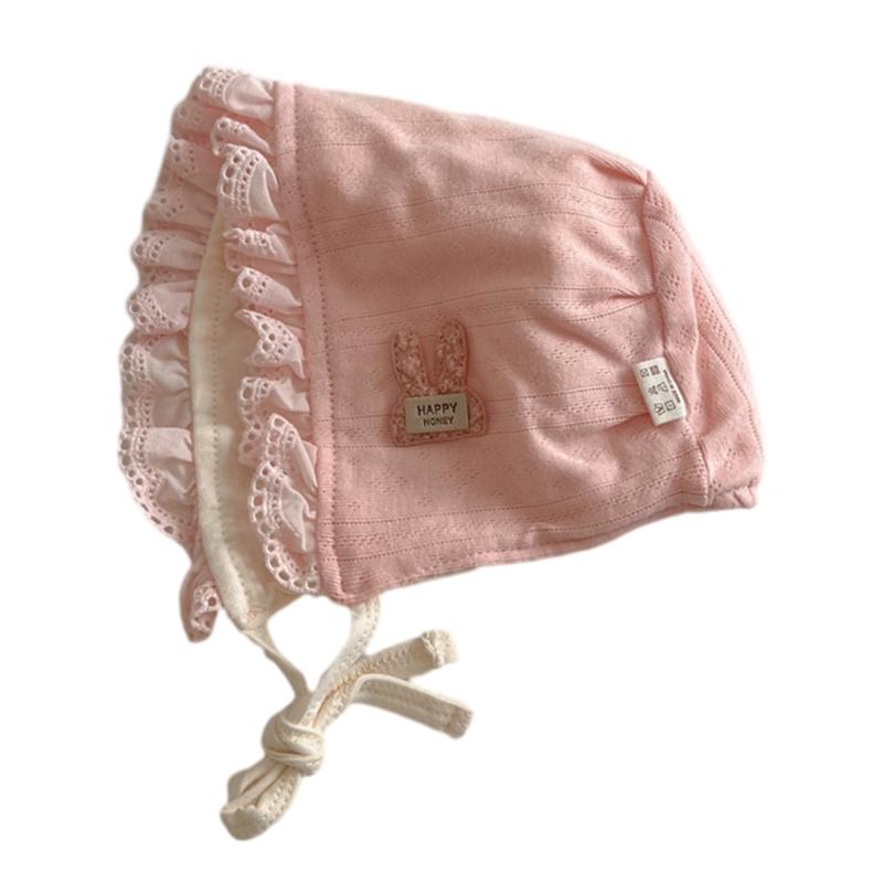 Baby Spetsmössa i Vintagestil med Blom-/Kaninmönster Stilfull Babyhatt med Justerbart Band Lämplig för Pojkar & Flickor