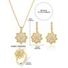 Necklace women's sunflower jewelry rotating necklace earrings ring set