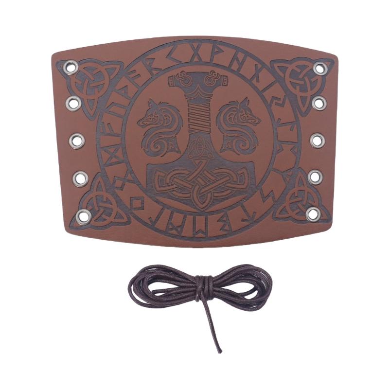 Historical Arm Guard Cosplay Arm Gauntlets Vintage Armband Knight Arm Guard Festival Costume PU Leather Arm Bracers