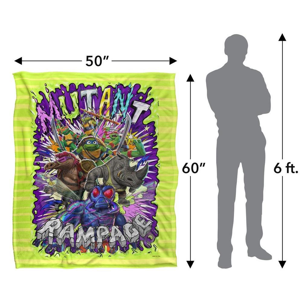 Teenage Mutant Ninja Turtles: Mutant Mayhem Turtle Vs Baddies Silky Supersoft Blanket