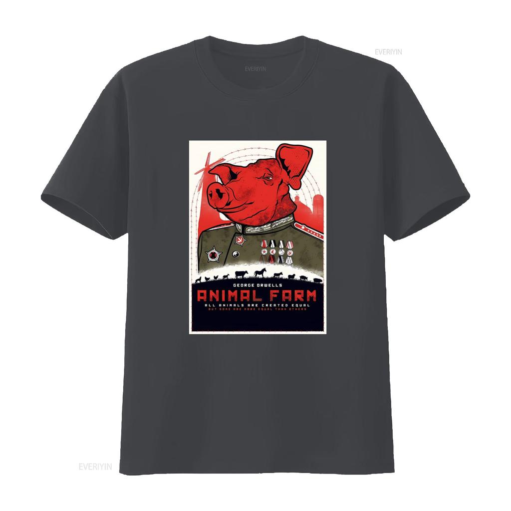 George Orwells Animal Farm T shirt 1984 Inspired Design Some Are More Equal  vintage Washed Stylish designer clothes graphic