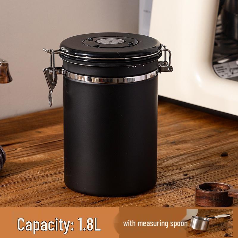 304 Stainless Steel Coffee Storage Can with Vent Valve, Sealed for Freshness