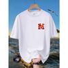 Fashionable Men's Letter M Pattern Printed Comfortable Soft Breathable International T-shirt Loose Versatile Plus Size Loose Cotton T-shirt