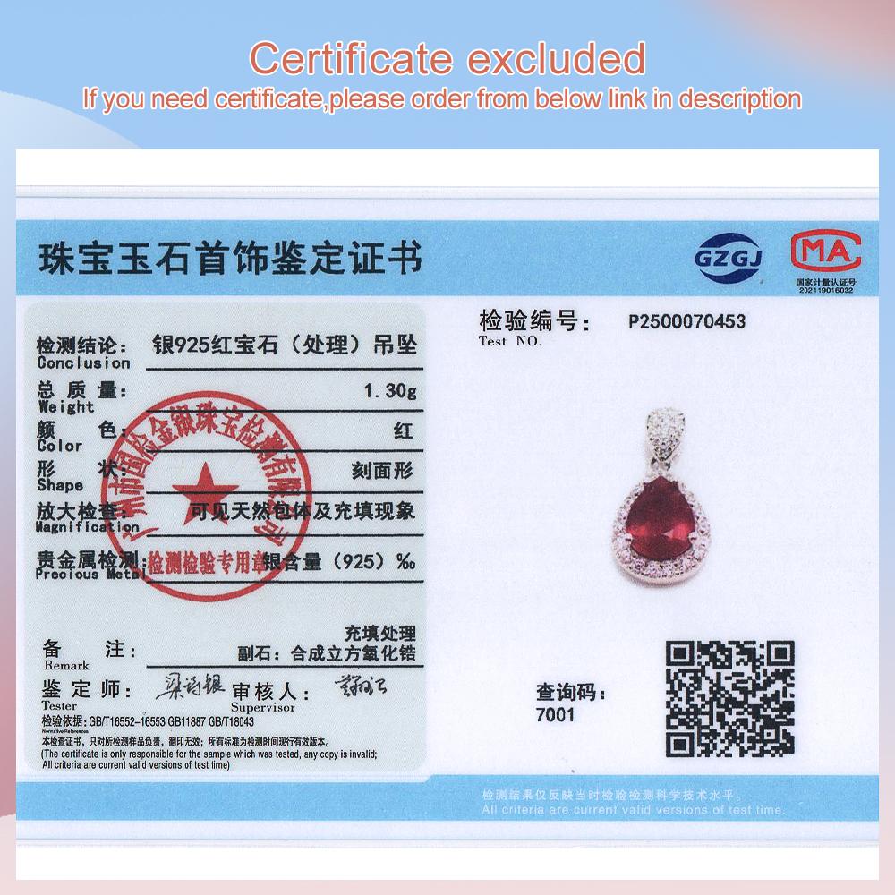 Exquiste Silver Ruby Pendant Necklace Small Elegant Designs S925 Silver Natural Gemstones Fine Jewelry for Women Daily Wear
