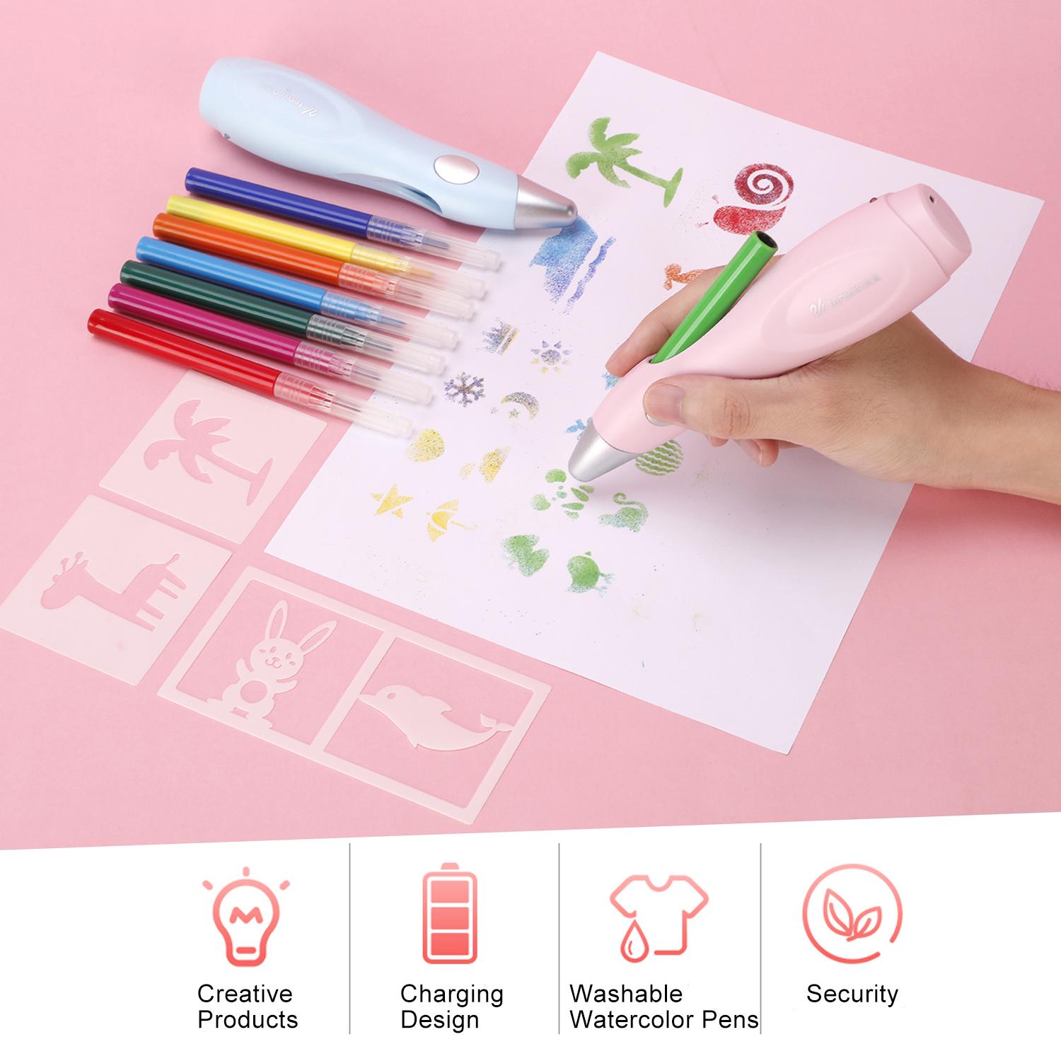 Электрический аэрограф-маркер для акварели, набор 12 шт., смываемые акварельные маркеры, принадлежности для творчества