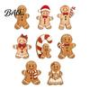 Christmas Window Display Ornaments Wooden Gingerbread Man Decor, Rustic Gingerbread, Candy Cane House Figurines, Xmas Family Gathering Decorative