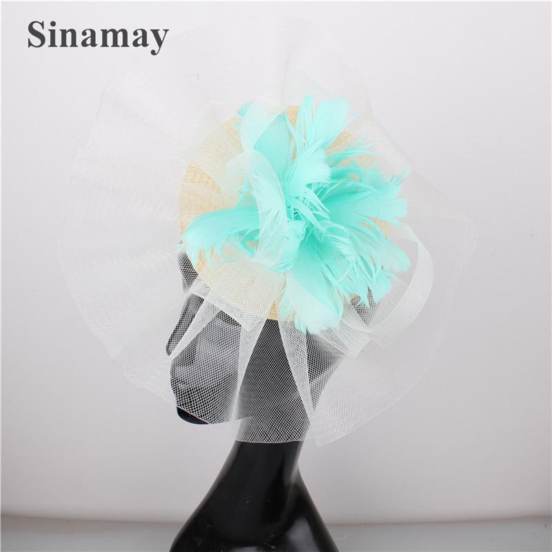 

European And American Bride Hair Accessories Feather Headgear Popular Banquet Photo Top Hat Pp Imitation Hemp Headgear