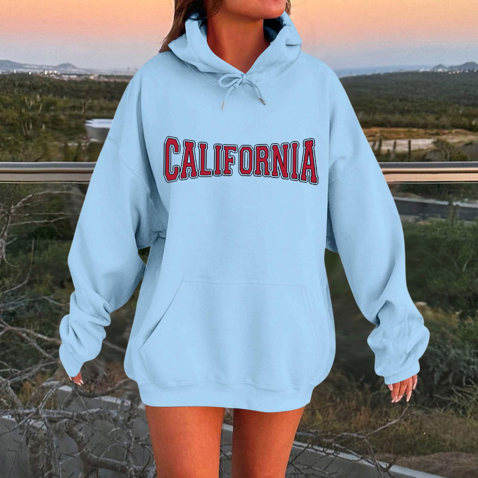 

Женская повседневная толстовка с капюшоном, длинным рукавом, принтом букв, бейсбольная куртка, плюс бархат и толстый теплый свитшот XL небесно-голубой