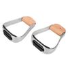 2pcs Silver Western Stirrups Rubber Anti-Skid Pad Cushioned Stirrups Aluminum Stirrups  Stepping On