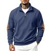 Men's Corduroy Vintage Stand Collar Zip Pullover Sweatshirt Relaxed Fit for Spring Fall Outdoor
