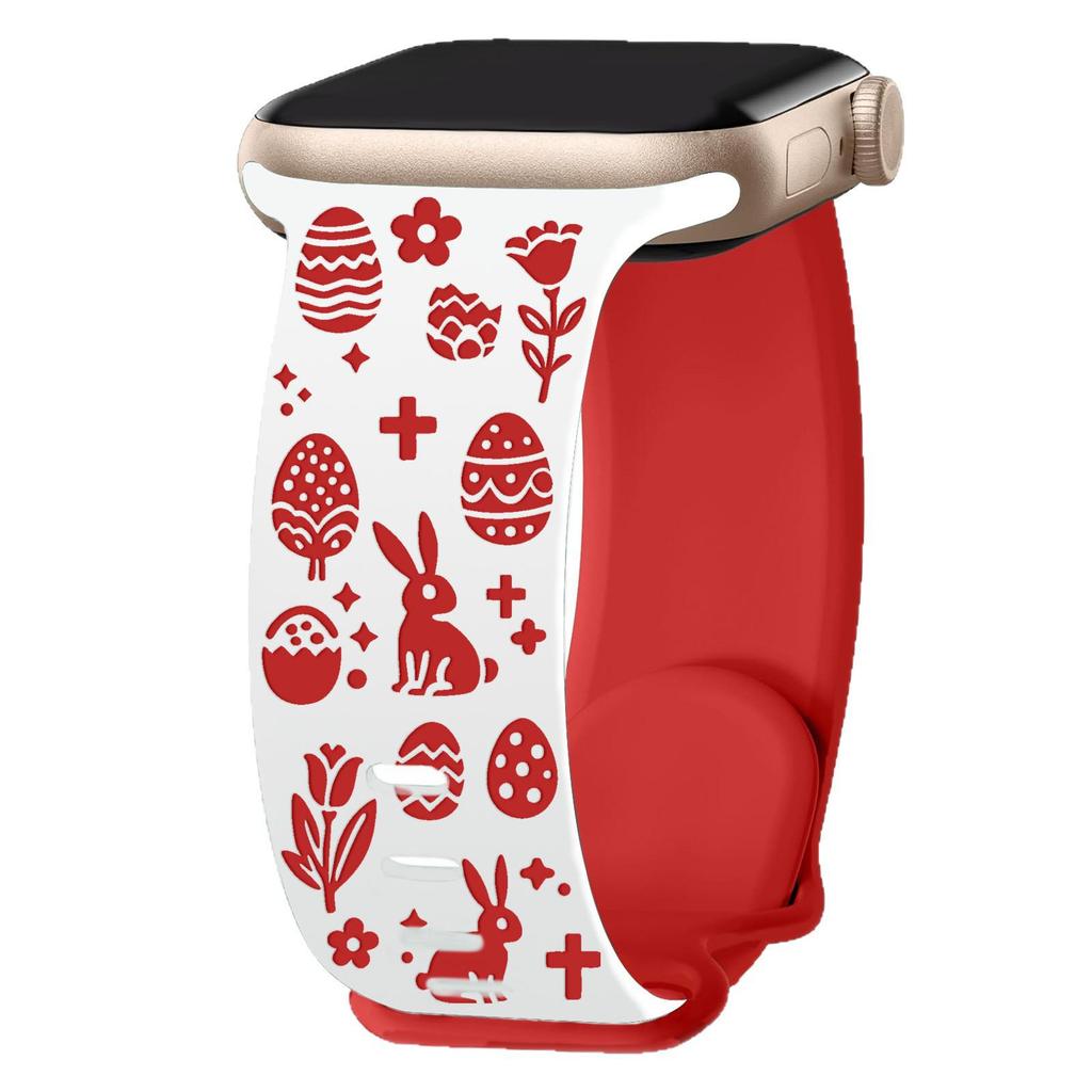3D Embossed Easter Egg Silicone Strap for Apple iWatch