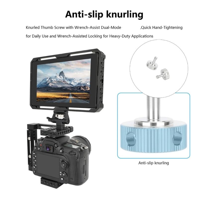 Steel 1/4inch Threaded Knob Screw Adapter With Hole For Quick Release Photography Equipment Fastening & Tightening