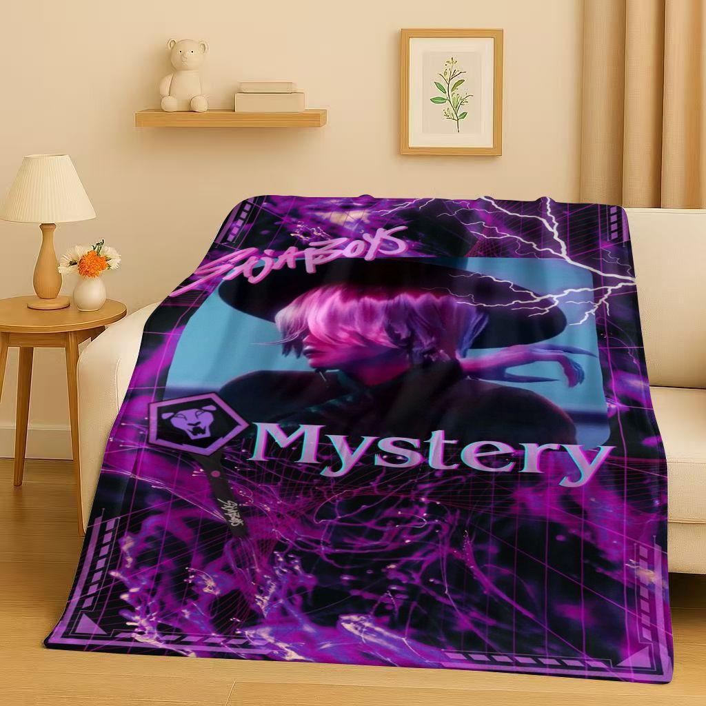 2026 Neue Cartoon Kpop Dämonenjäger Zoey Rumi Mira Musik Flanelldecke, Ultraweiche Plüschdecke für Zuhause Schlafzimmer Bett Sofa Abdeckung