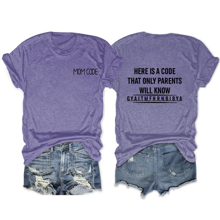 Fashion before and after here is a code letter print women's casual short sleeves