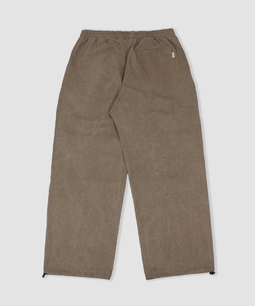 CAMEL WORK Wide Cotton Parachute Pants (Pigment Brown)