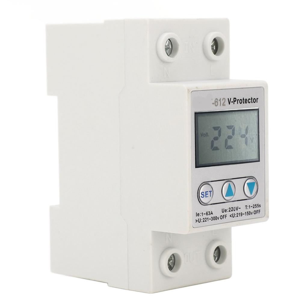 2P Voltage Protective Device LCD Self Recovery Over Under Voltage Protector Automatic Reset Switch A