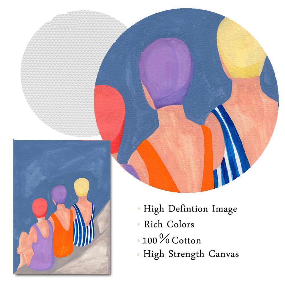 Schwimmer Poster Akte Feministinnen Home Spa Sonnenbaden Wandkunst Druck Leinwand Malerei Heimdekor Bilder für Wohnzimmer Badezimmer